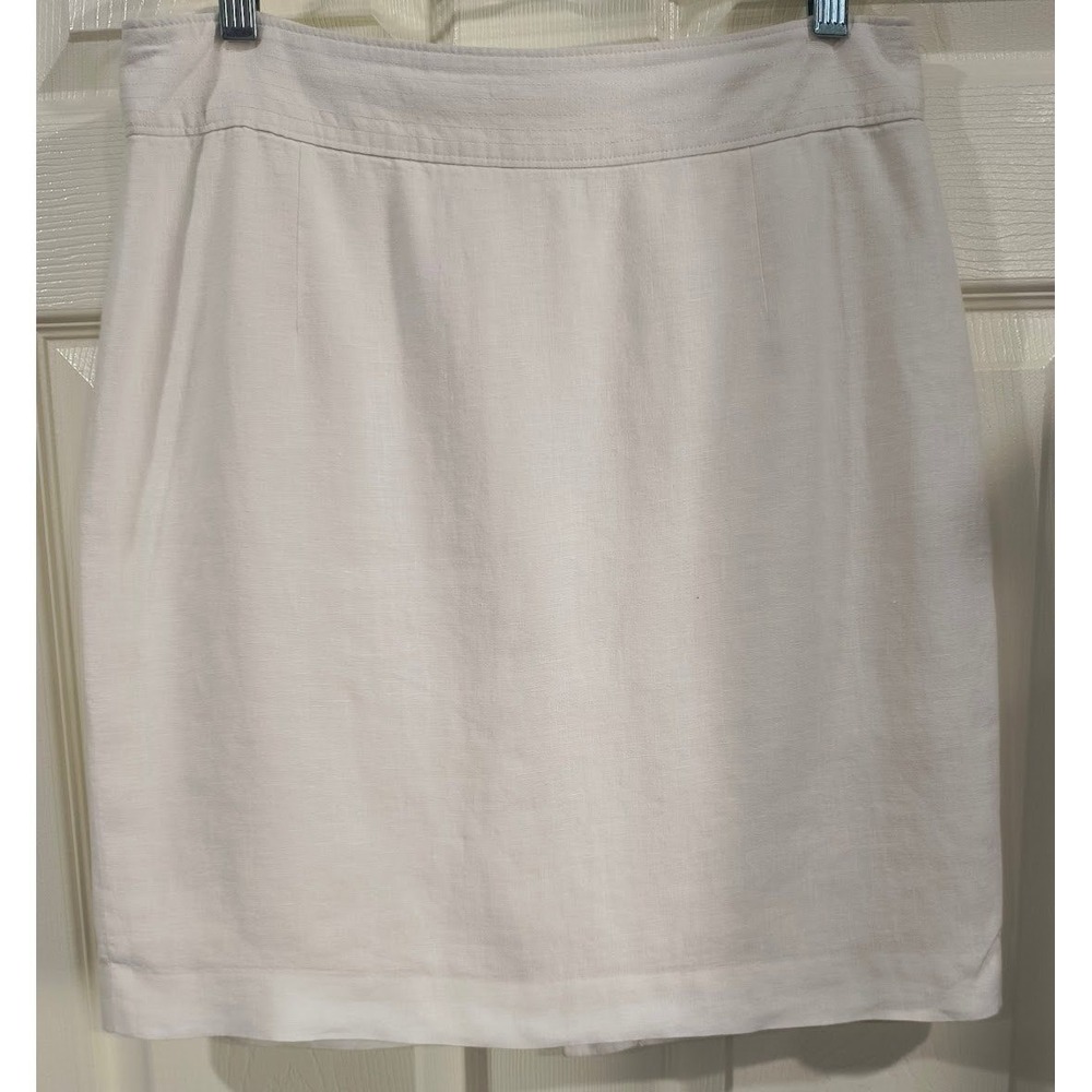 Banana Republic Womens White 100% Linen Mini Skirt Lined Size‎ 8